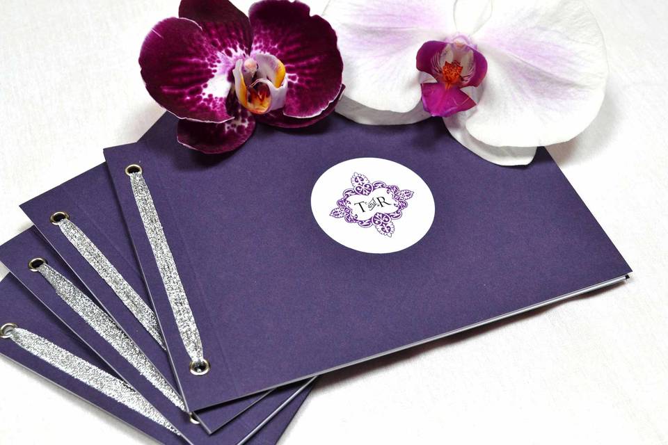 Purple and silver invitation
