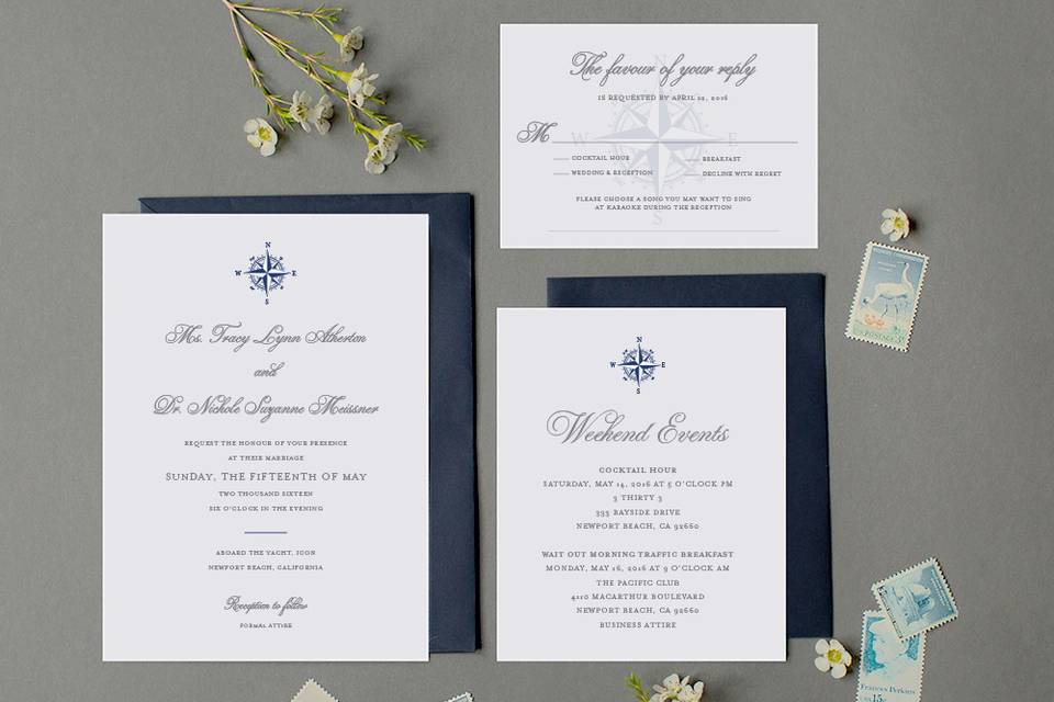 Simple nautical invitatoin