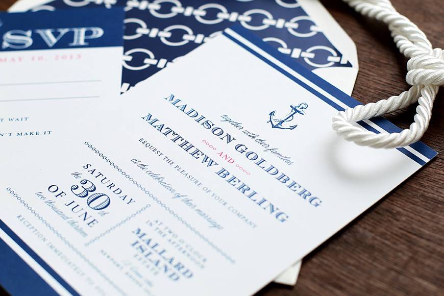 Nautical anchor invitation