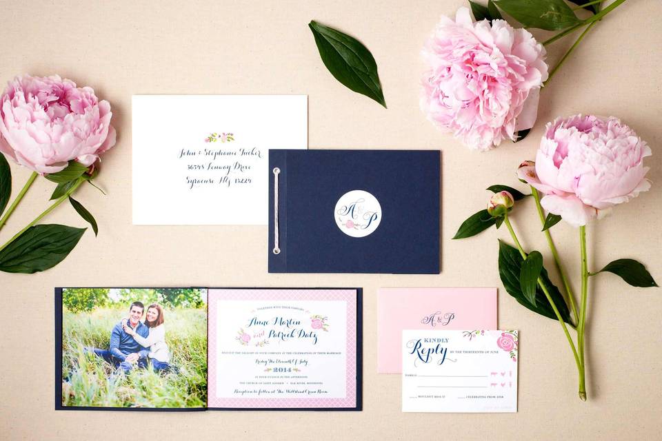 Romantic floral invitation