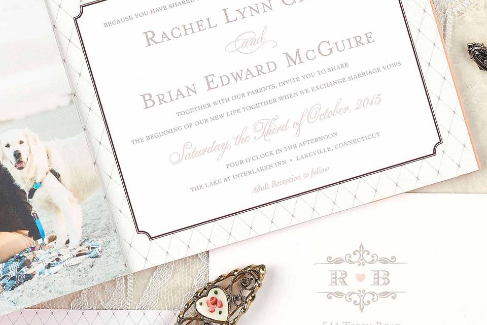 Vintage inspired invitation