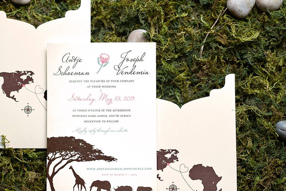 Africa safari wedding invite
