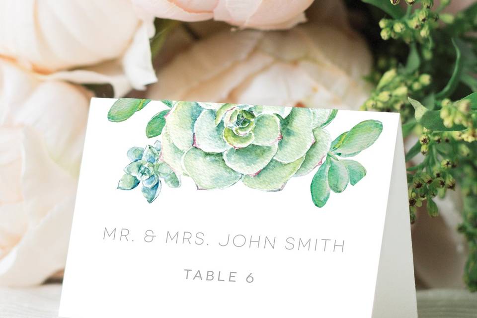 Succulent place card