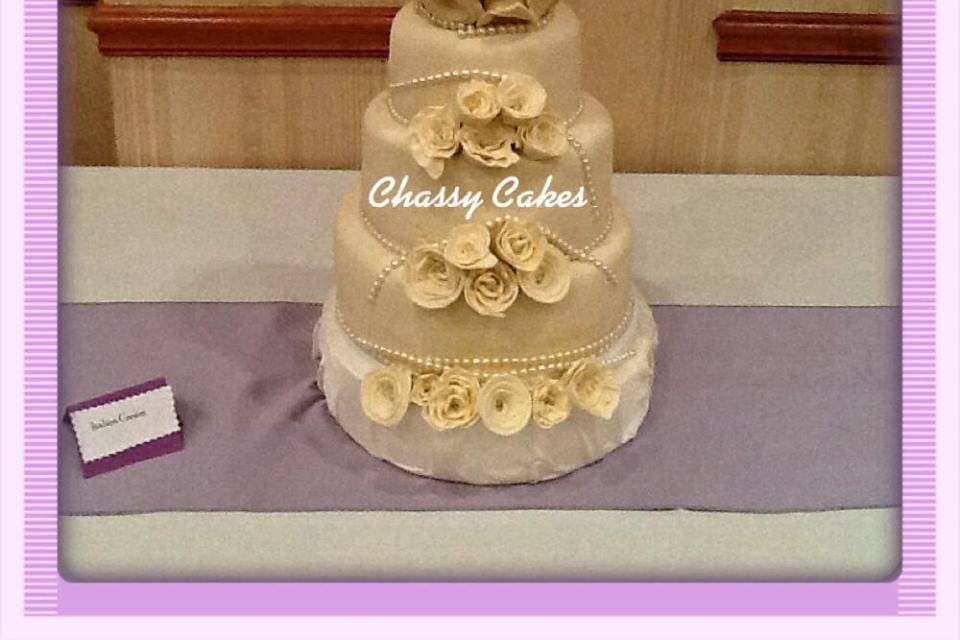Edible roses and cake topper made by your truly
