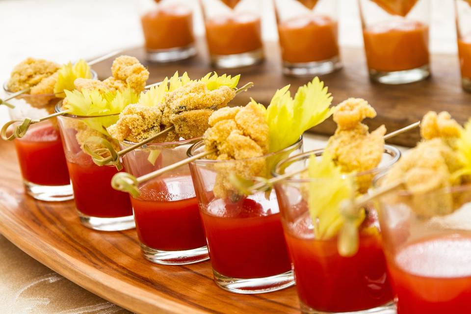 Fried Clam Bloody Mary shooter