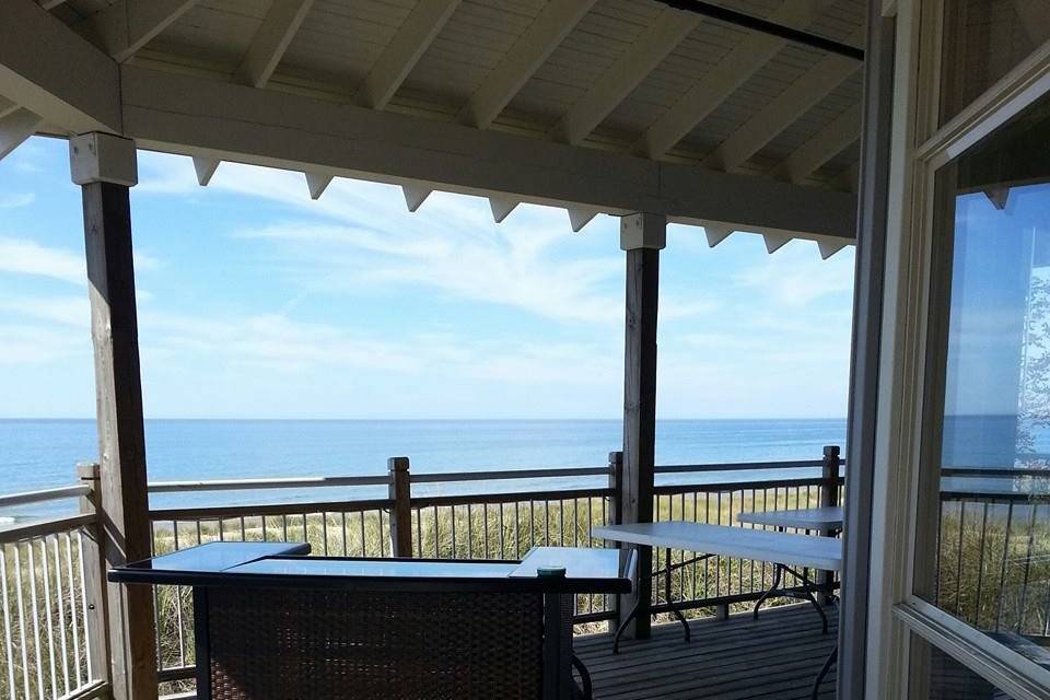 This beautiful, Lake Michigan view is from one of our catering events at Camp Blodgett, just south of Grand Haven, Michigan.