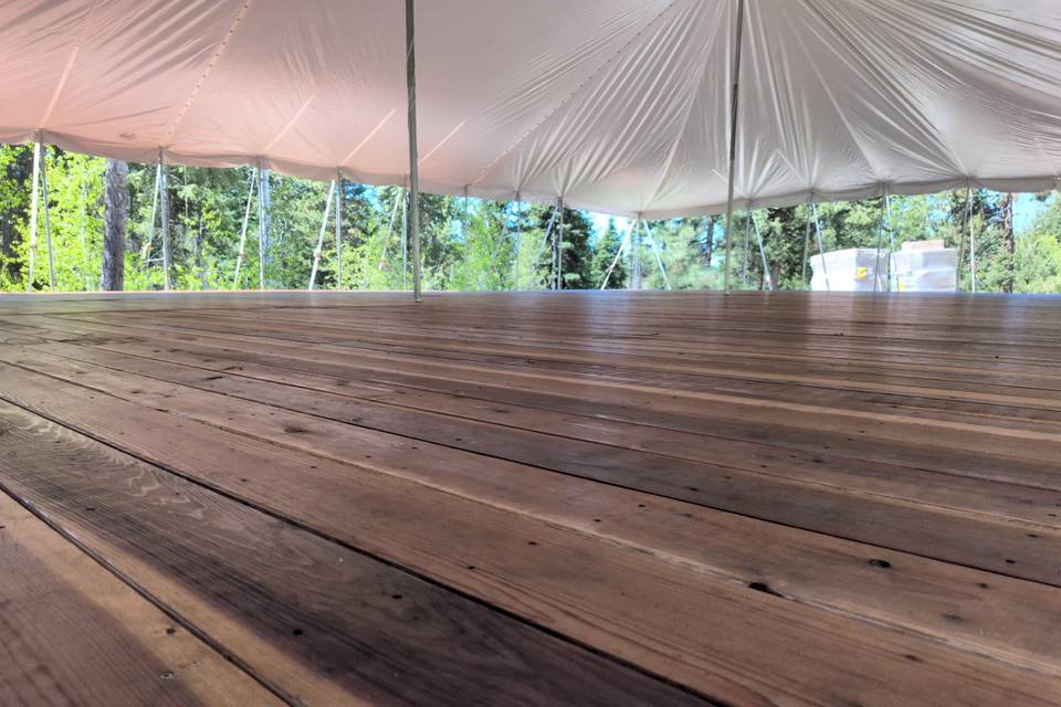Open redwood deck