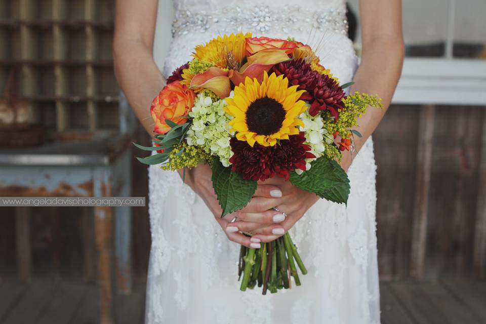 Bride holding her bouquet