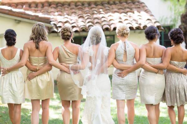 Bride with bridesmaid