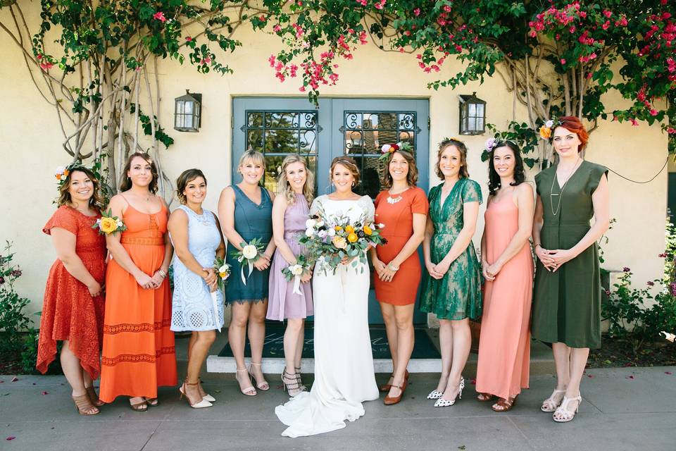 Bride with guests