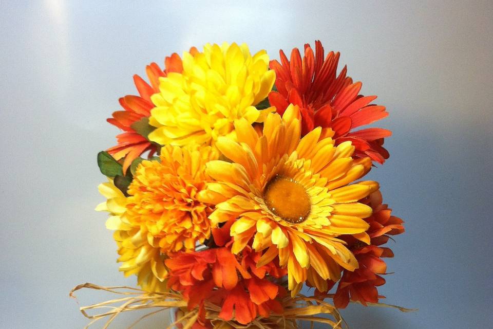 This candycorn centerpiece was for a fall bridal shower.
