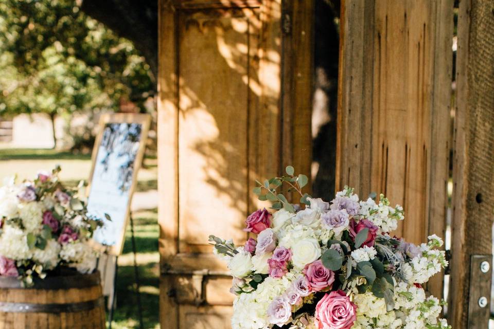 Bouquet in a barrel