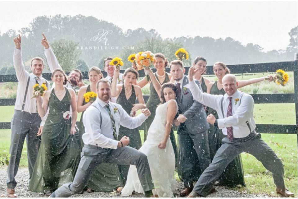 Newlyweds and their guests