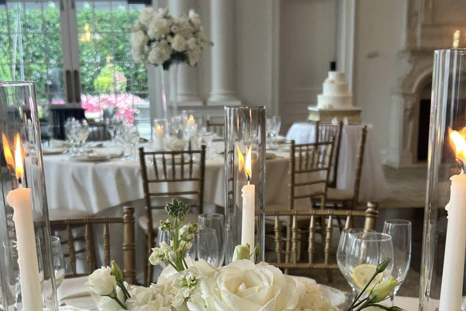 White with candles