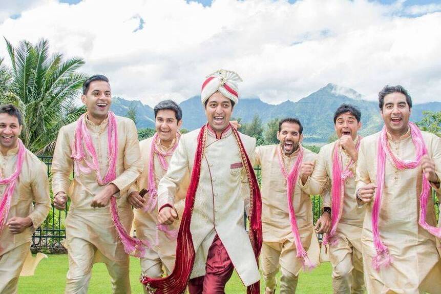 Groom with groomsmen