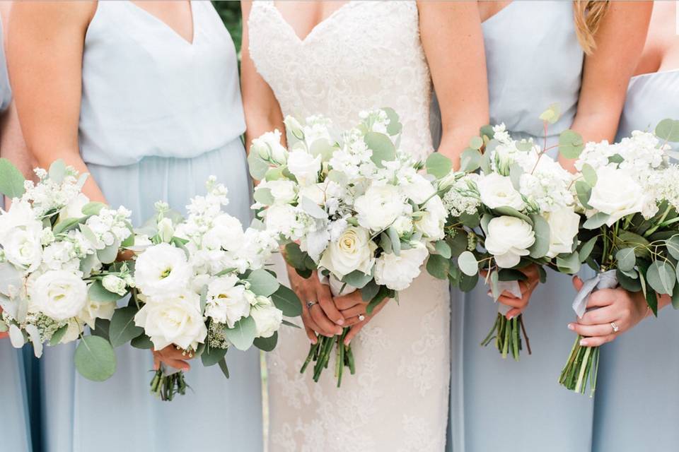 Wedding party bouquets