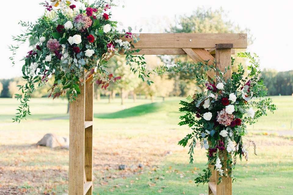 Burgundy arch