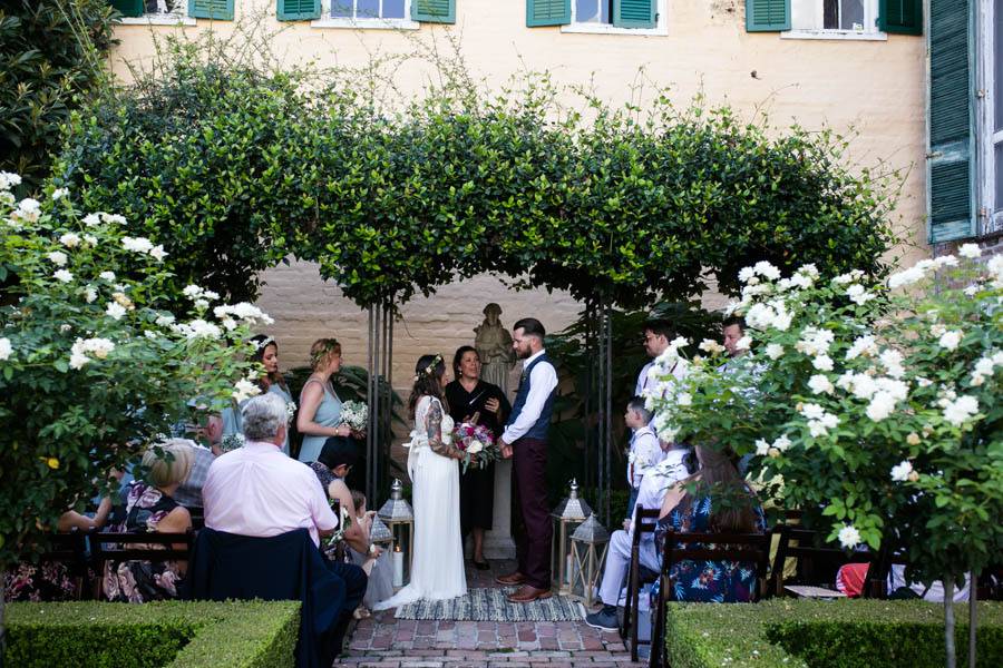 Intimate garden ceremony