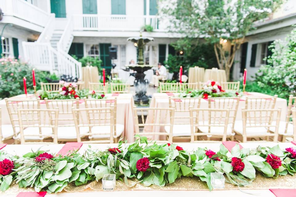 Dinner in the courtyard