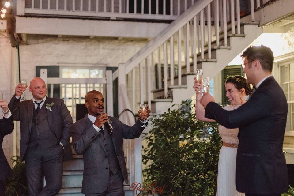 Toasting the newlyweds