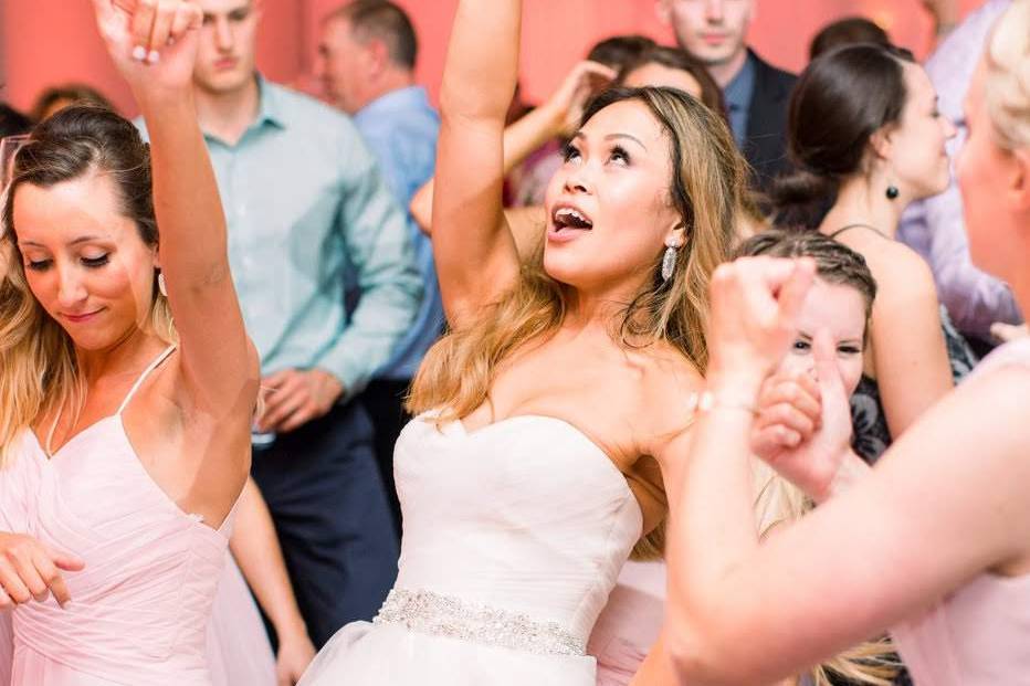 Bride having fun