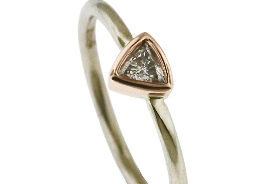 14K White & Rose & Diamond