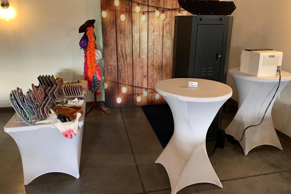 Corner photo booth setup