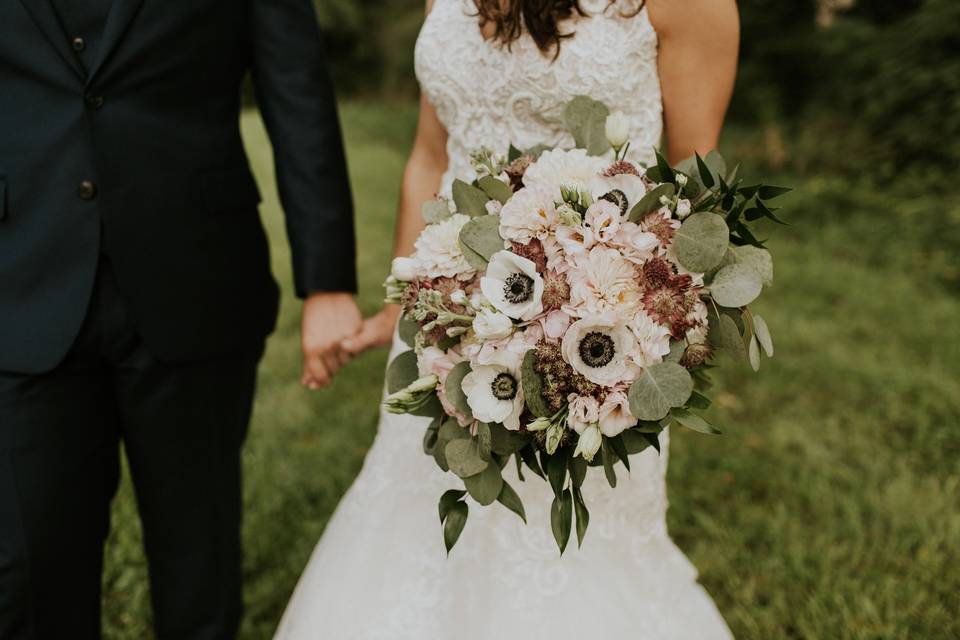 Mauve and blush pink bouquet