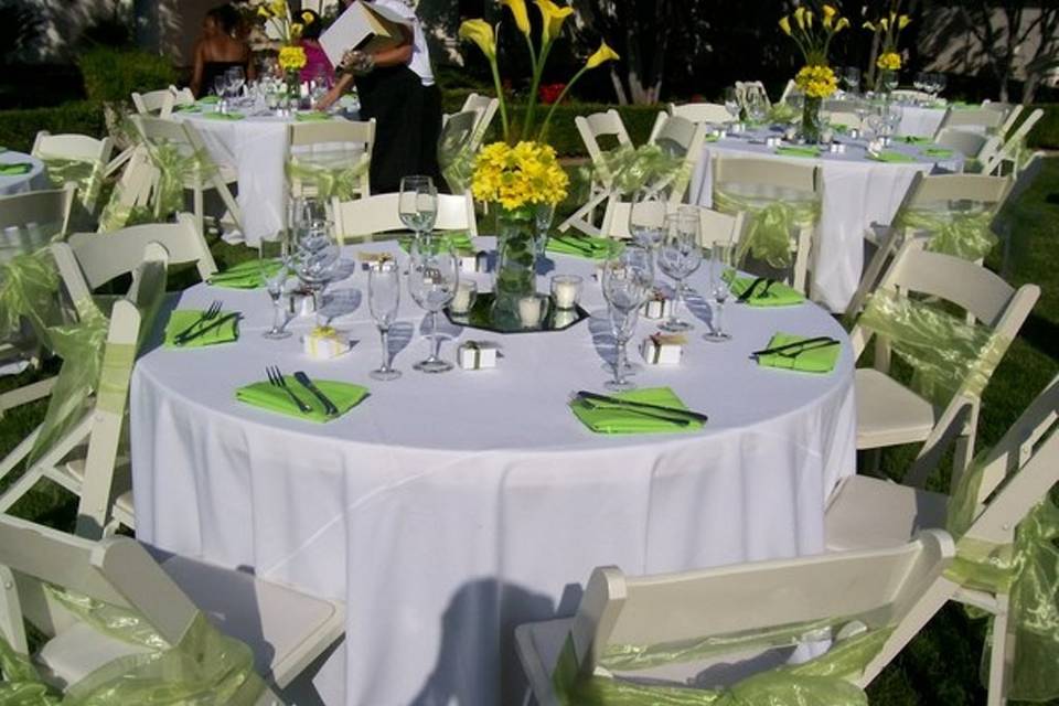 Green and white motif