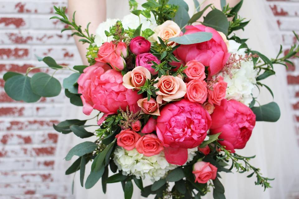 Coral Peonies bouquet
