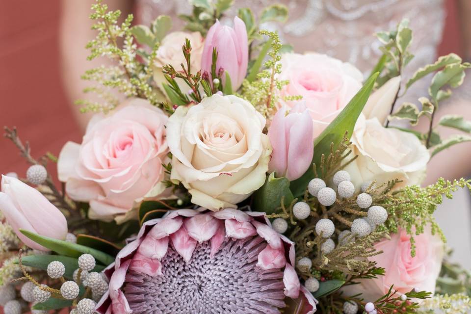 Blushing queen protea bouquet