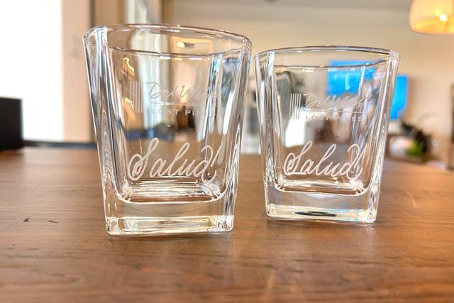 Engraved whiskey glasses