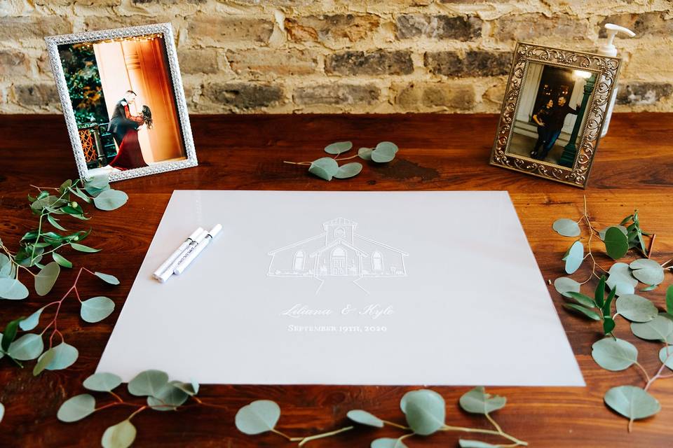 Grey Guestbook Sign