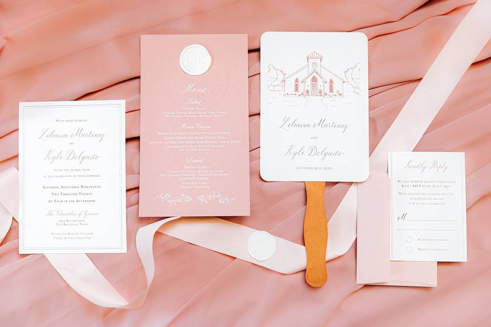 Modern Formal Blush Invitation