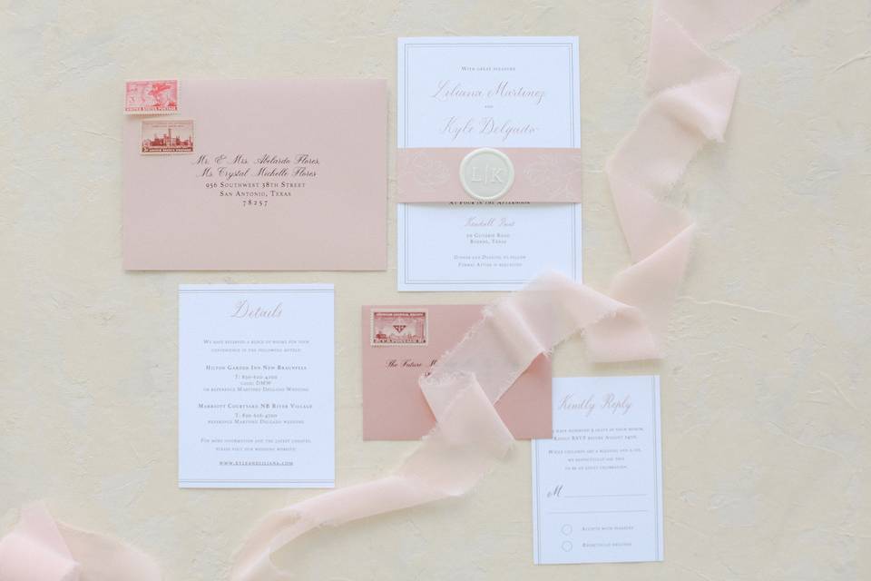 Modern Formal Blush Invitation