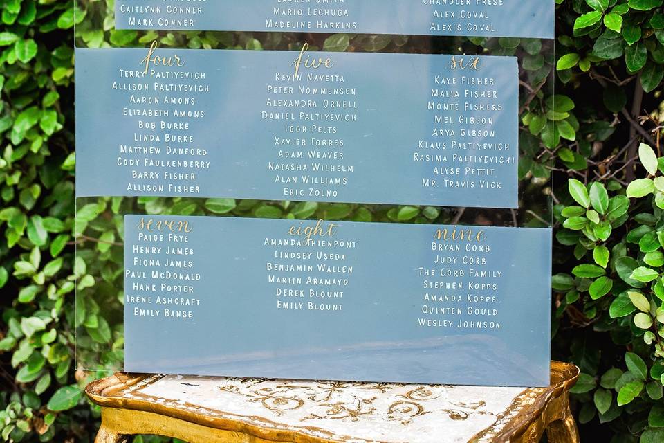 Acrylic Seating Chart