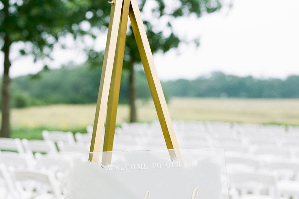 Grey Acrylic Ceremony Sign