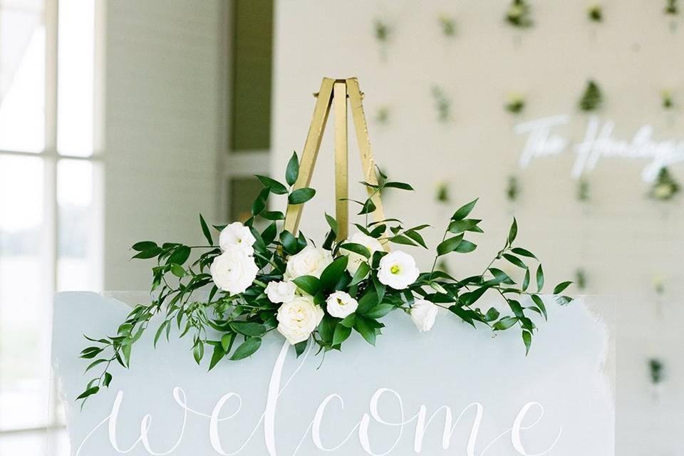 Grey Acrylic Welcome Sign