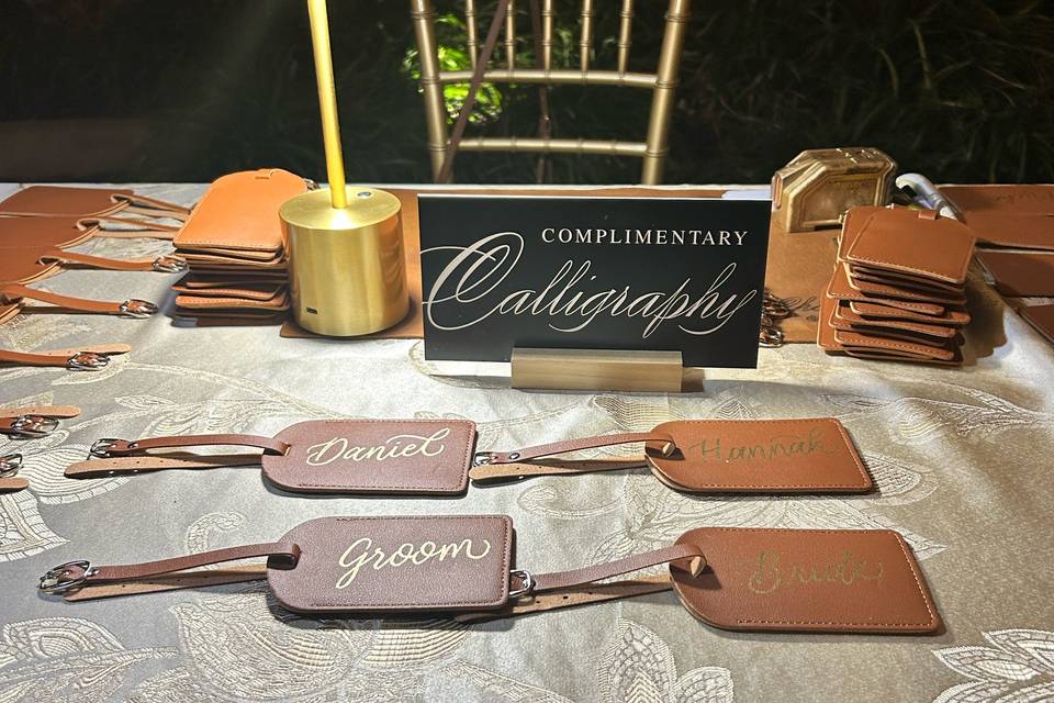Calligraphy Station at Wedding