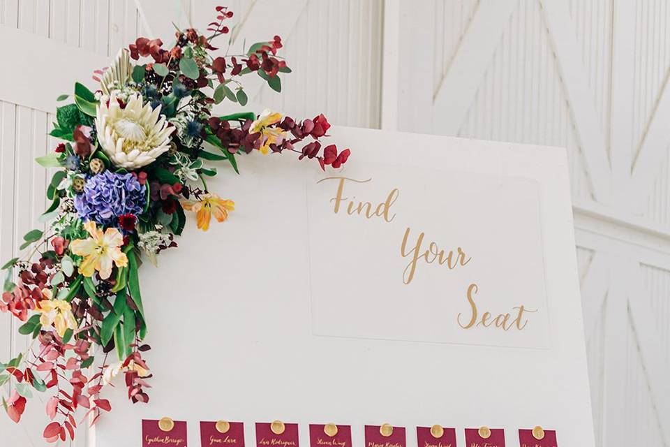 Jewel tone Escort Cards