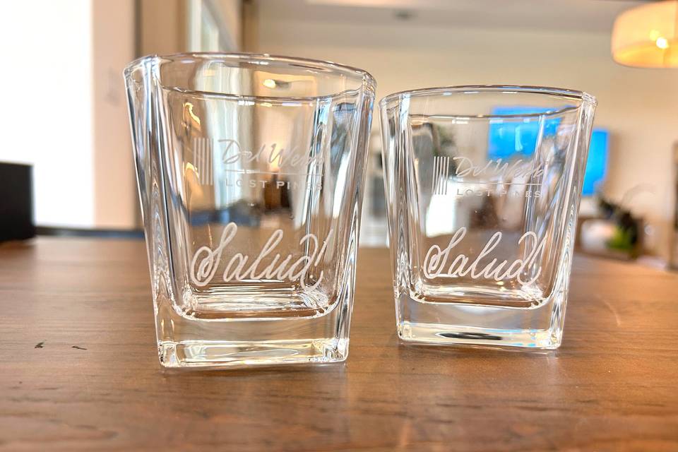 Engraved whiskey glasses