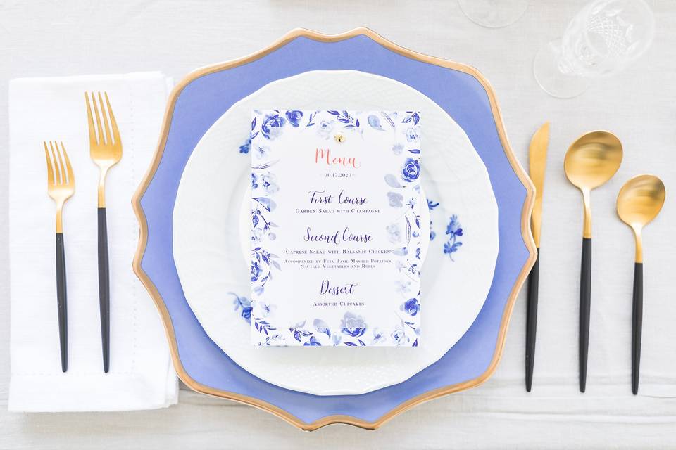 Floral Blue Invitation