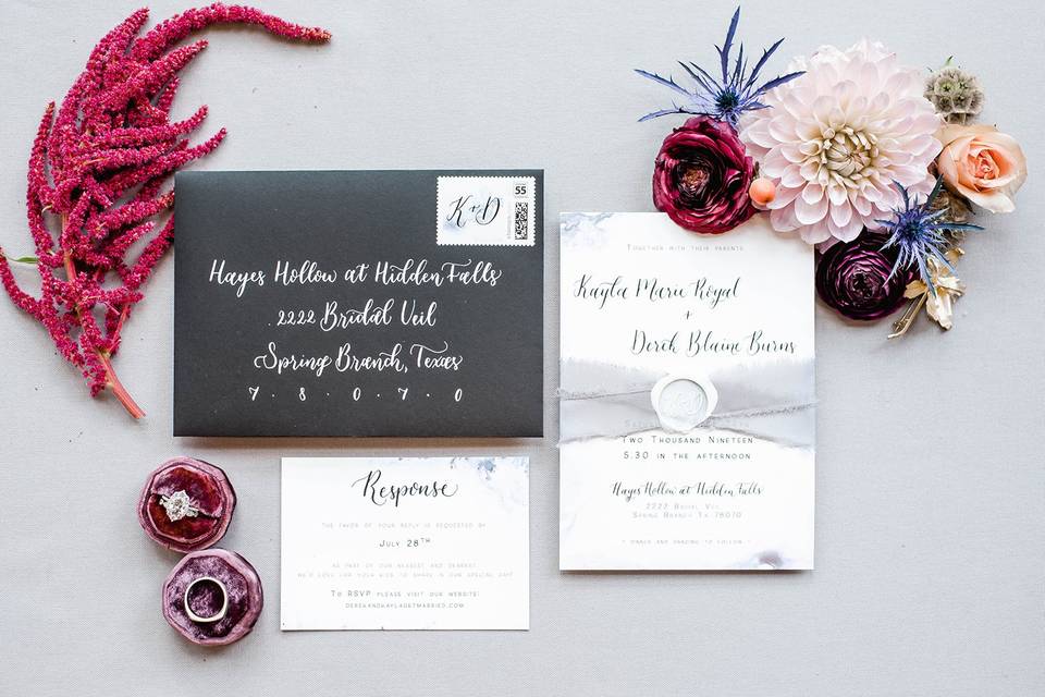 Black and White Invitation