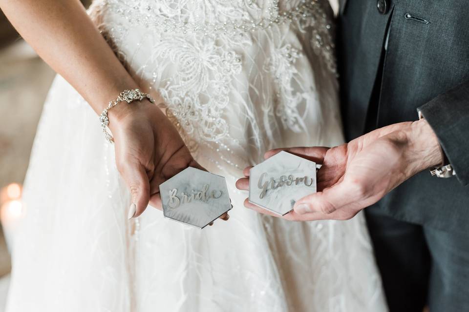 Hexagonal Acrylic Place Cards