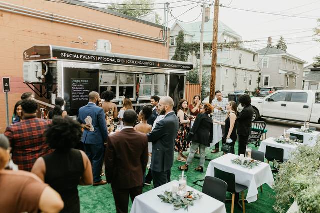 Outdoor drinks reception