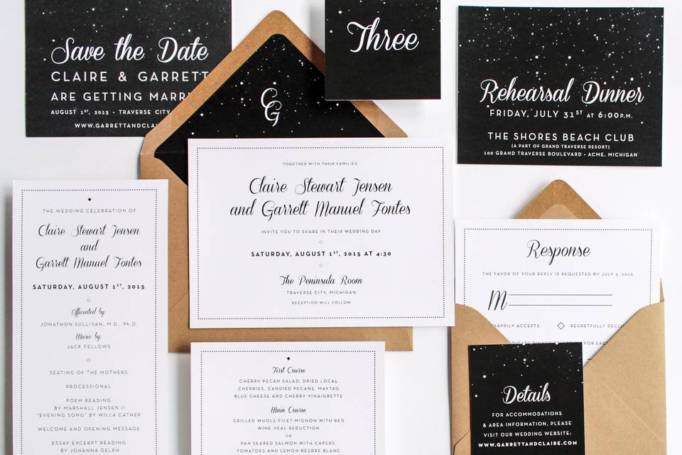 Black and white invitation