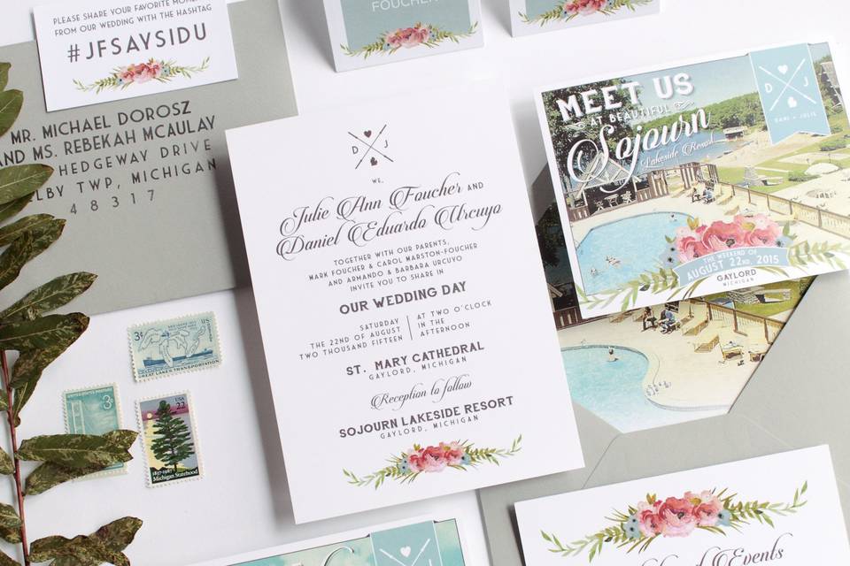 Elegant wedding invitation