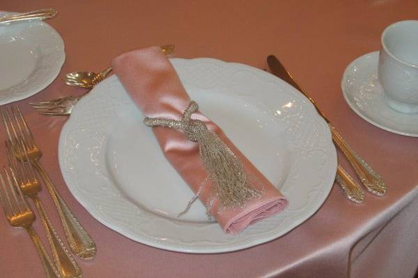Silver beaded tassels for guest napkins
