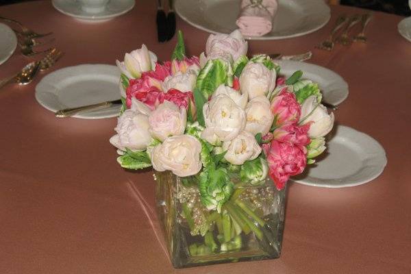 Gorgeous tulips for the center of the guest tables