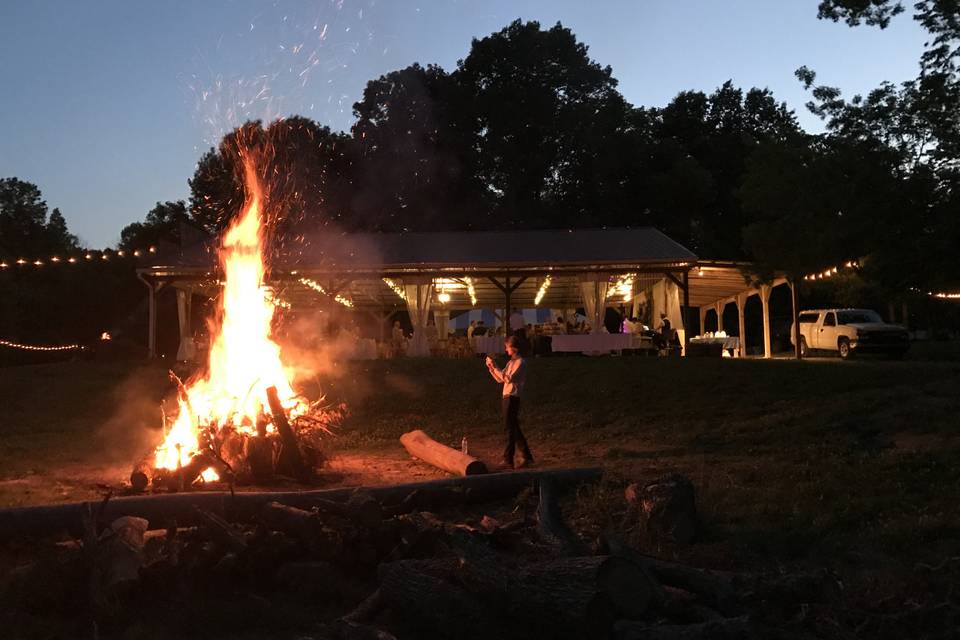 Pavilion with bonfire